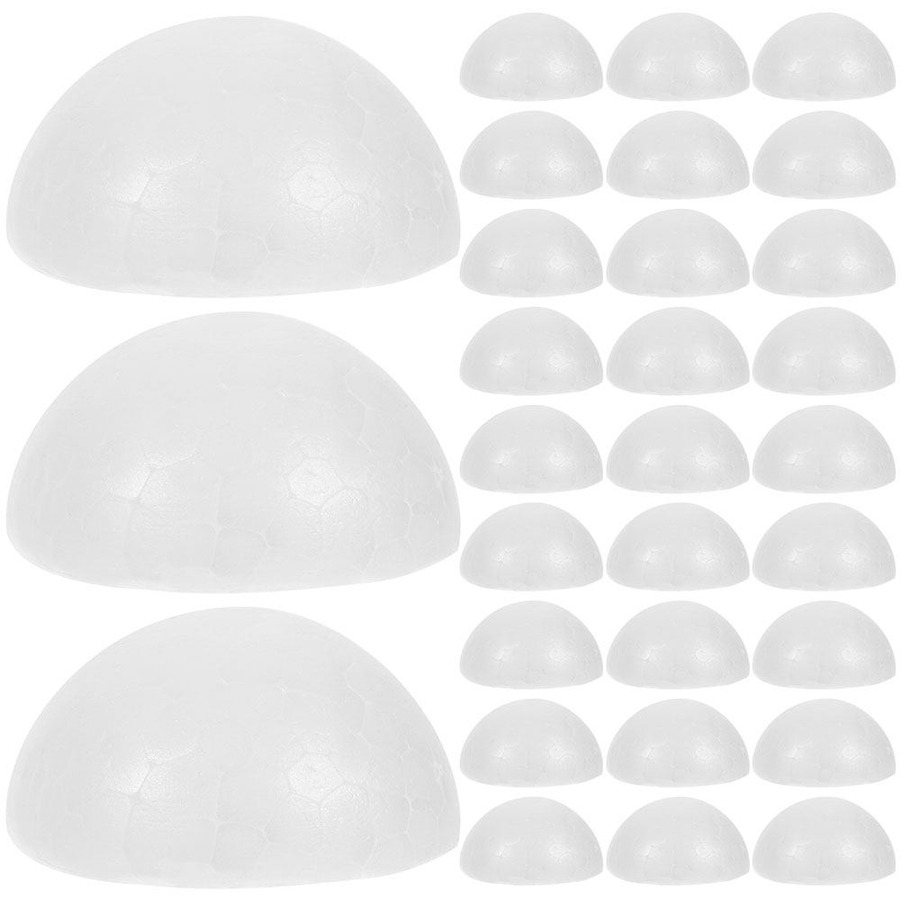 Art Craft For Christmas - 100Pcs Smooth White Foam Hemispheres Polystyrene