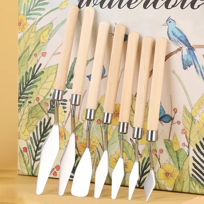 Painting Knife Palette - 7pcs Stainless Steel Painting Knives Gouache