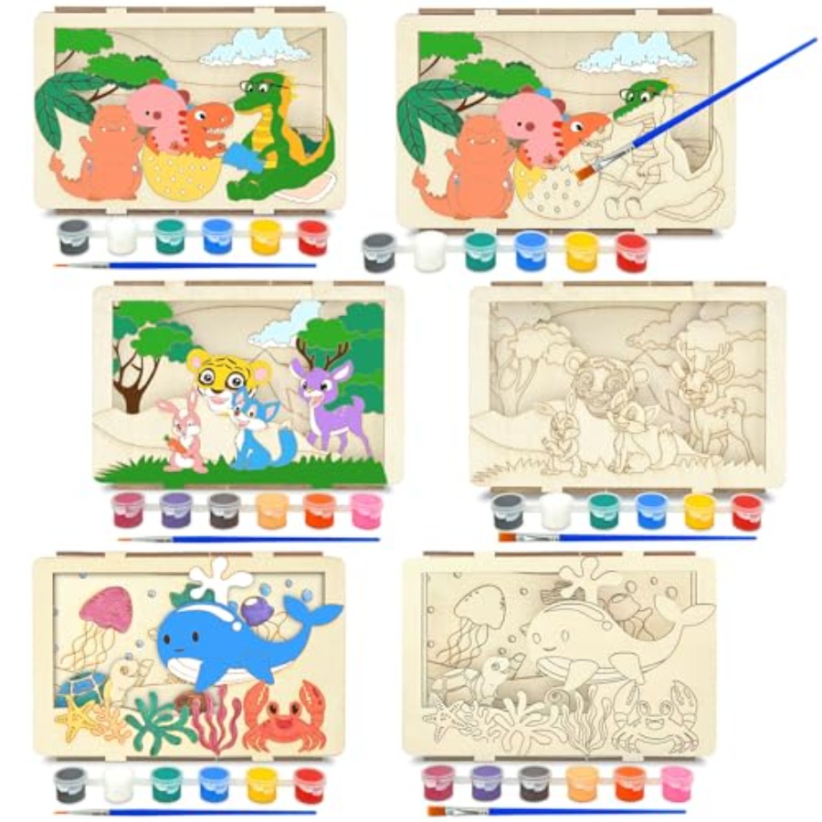 Art And Craft Jungle - 3D Wooden Painting Craft Kits for