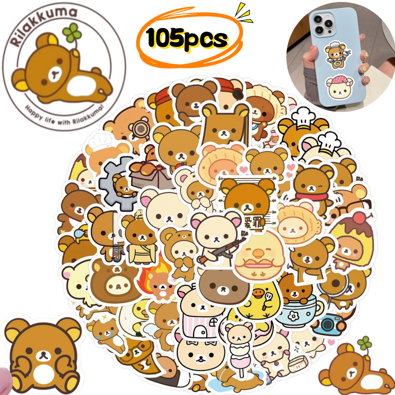 Origami Paper Set - Bandai Rilakkuma Kiiroitori Korilakkuma 105pcs stickers