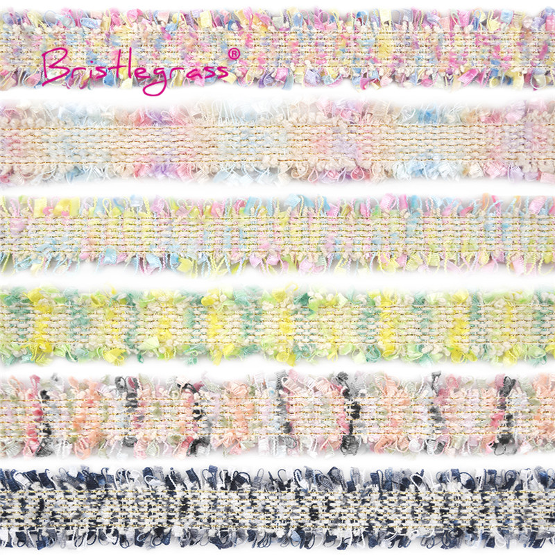 Macrame Cord Cotton - BRISTLEGRASS 1 Yard 30mm Rainbow Tweed