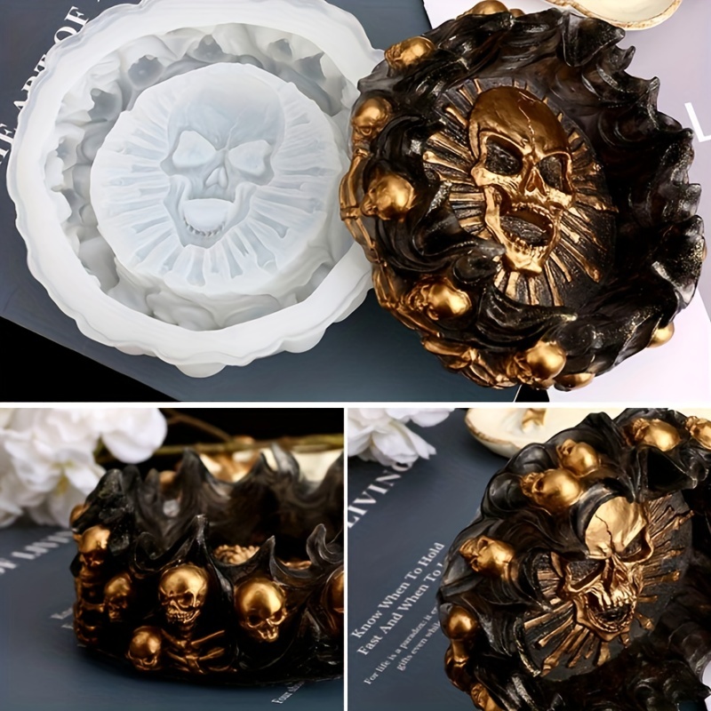 Resin Casting Mold - Ashtray mold, skull DIY craft gift