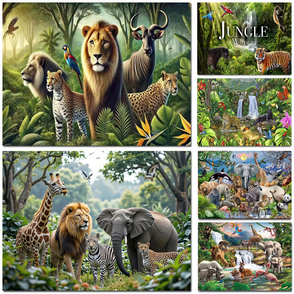 Art And Craft Jungle - Jungle Wildlife Animals Adventure DIY Diamond