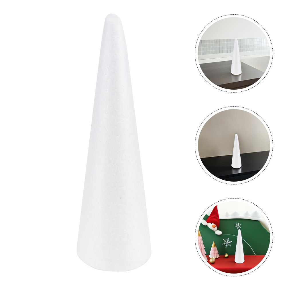 Art Craft For Christmas - 4Pcs Smooth White Foam Cones for