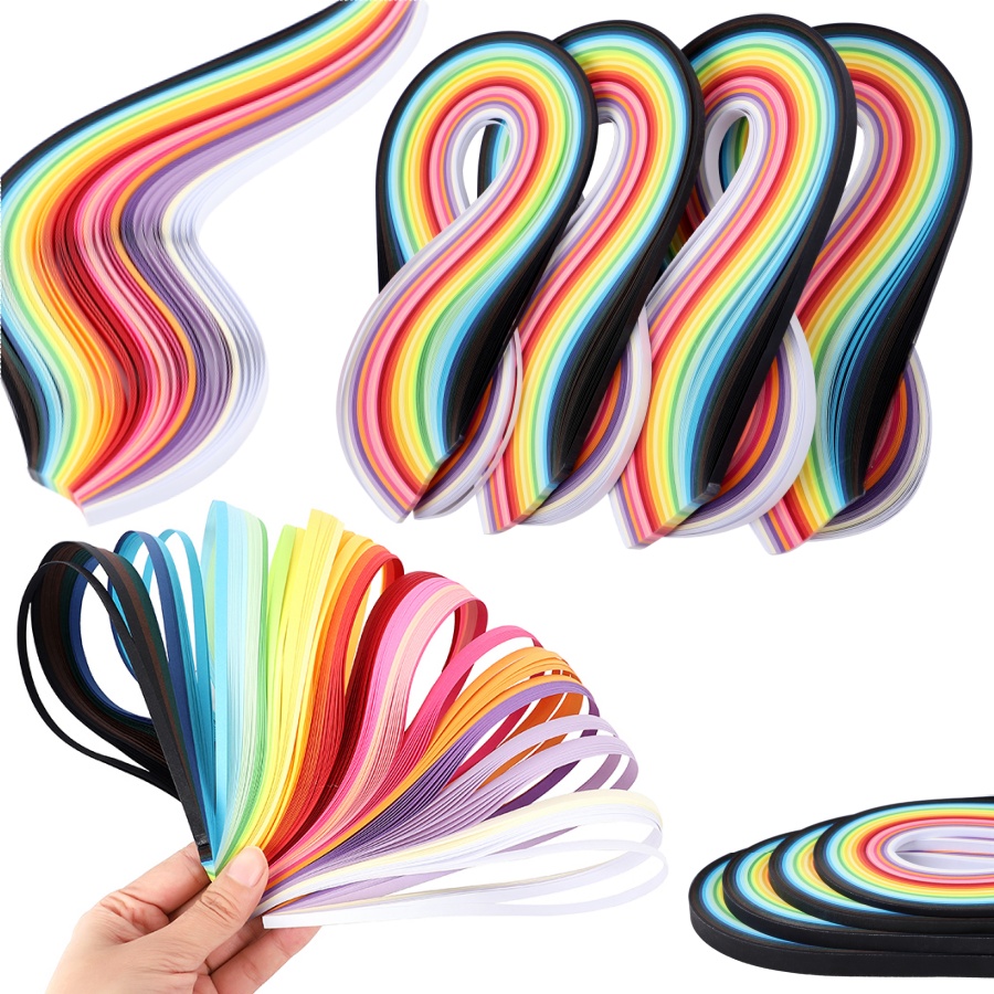 Quilling Paper Strips - 260pcs Rainbow Color Paper Quilling Strips