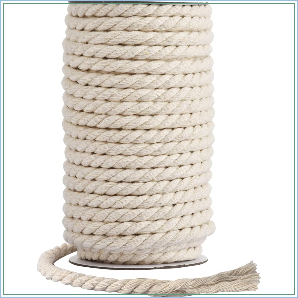 Macrame Cord Cotton - 8mm x 20 Yards Natural Unbleached