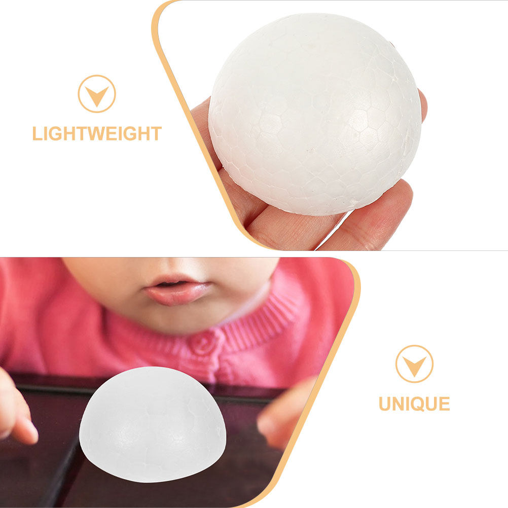 100Pcs Smooth White Foam Hemis - Art Craft For Christmas ulasan dan harga