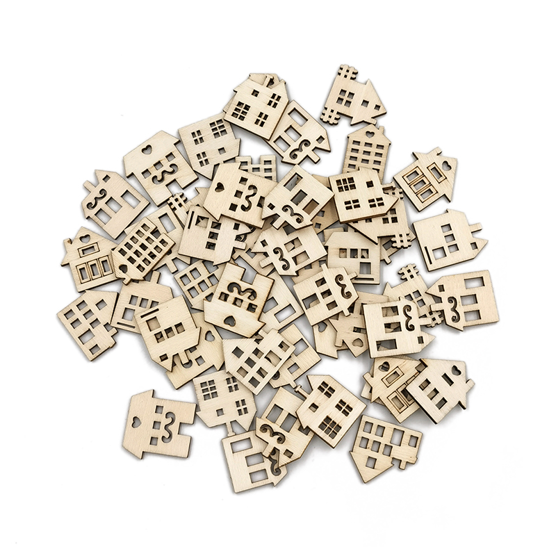 50pcs DIY Crafts Blank House S - Art Craft For Preschoolers ulasan dan harga