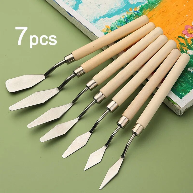 7pcs Stainless Steel Painting  - Painting Knife Palette ulasan dan harga