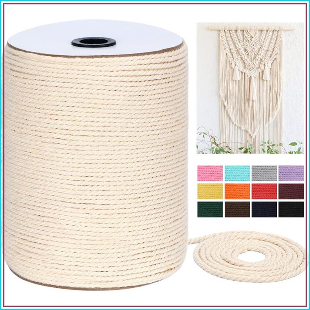 4mm x 328Yds Natural Cotton Ma - Macrame Cord Cotton ulasan dan harga