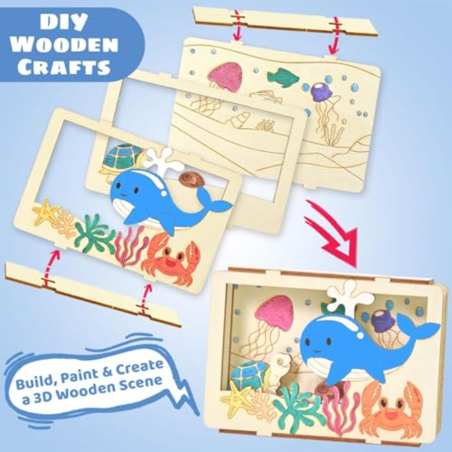 3D Wooden Painting Craft Kits  - Art And Craft Jungle ulasan dan harga