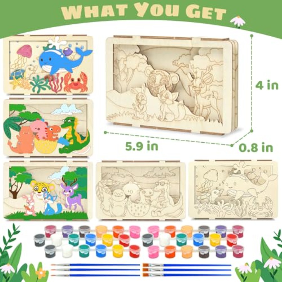 3D Wooden Painting Craft Kits  - Art And Craft Jungle ulasan dan harga