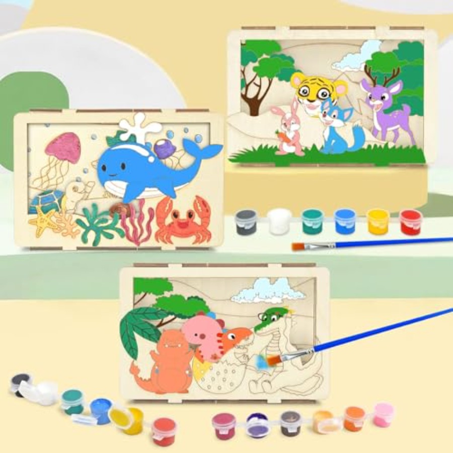 3D Wooden Painting Craft Kits  - Art And Craft Jungle ulasan dan harga