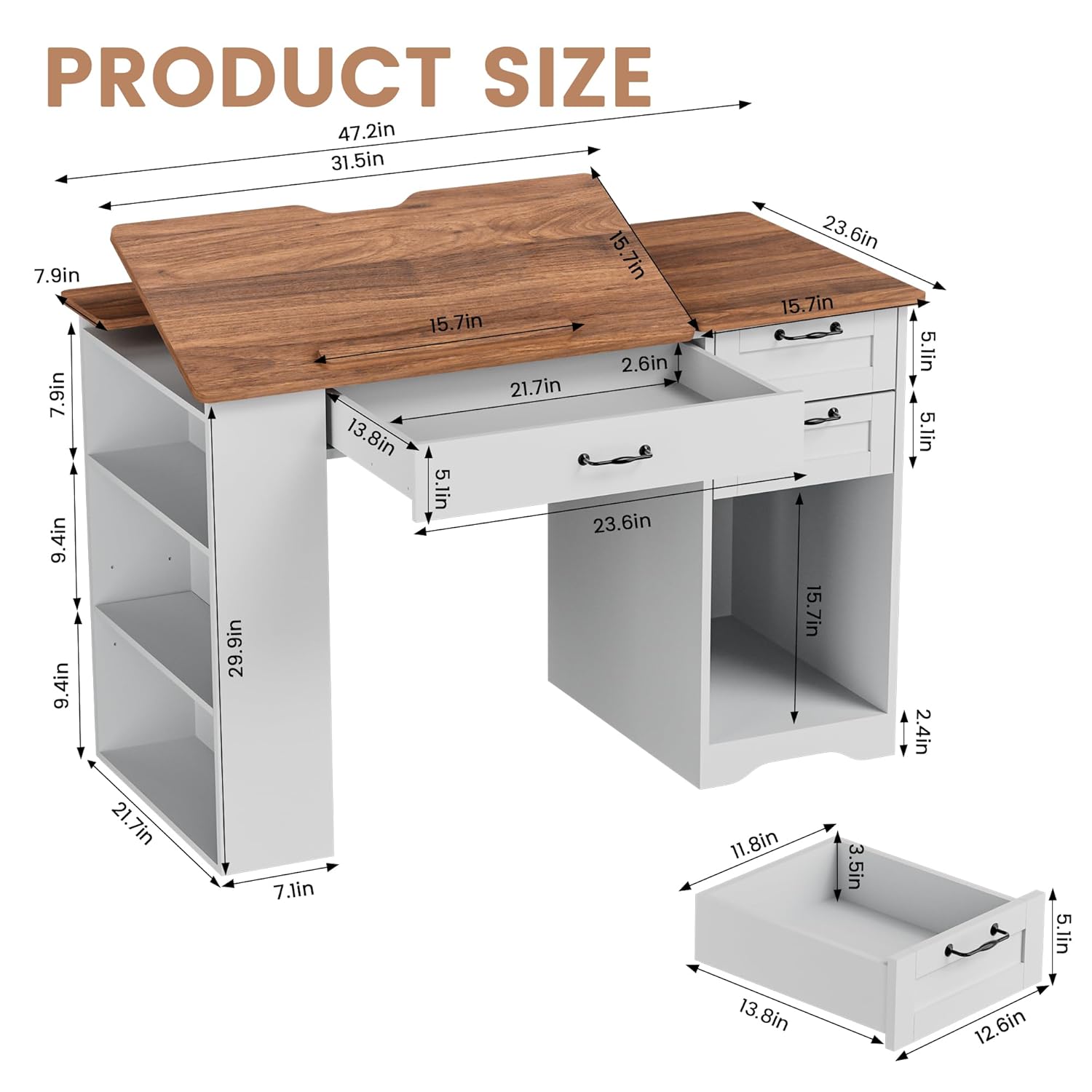 Drafting Table with Storage Ca - Art & Craft Kortingscode ulasan dan harga