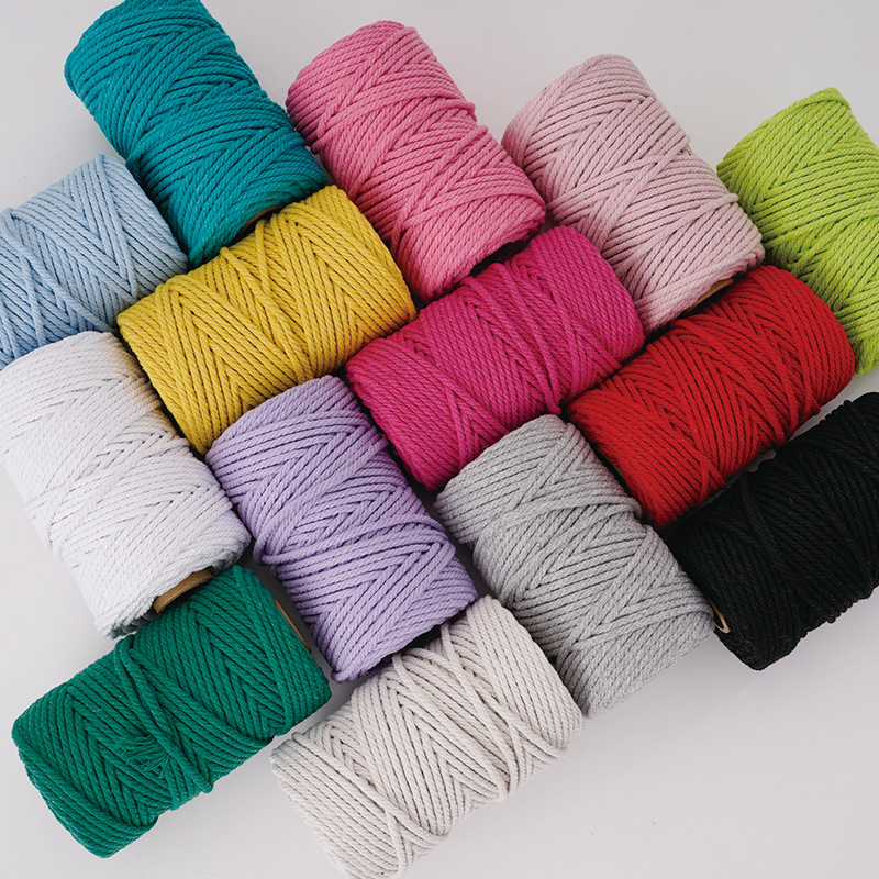 3mm Natural & Colorful Core-Sp - Macrame Cord Cotton ulasan dan harga