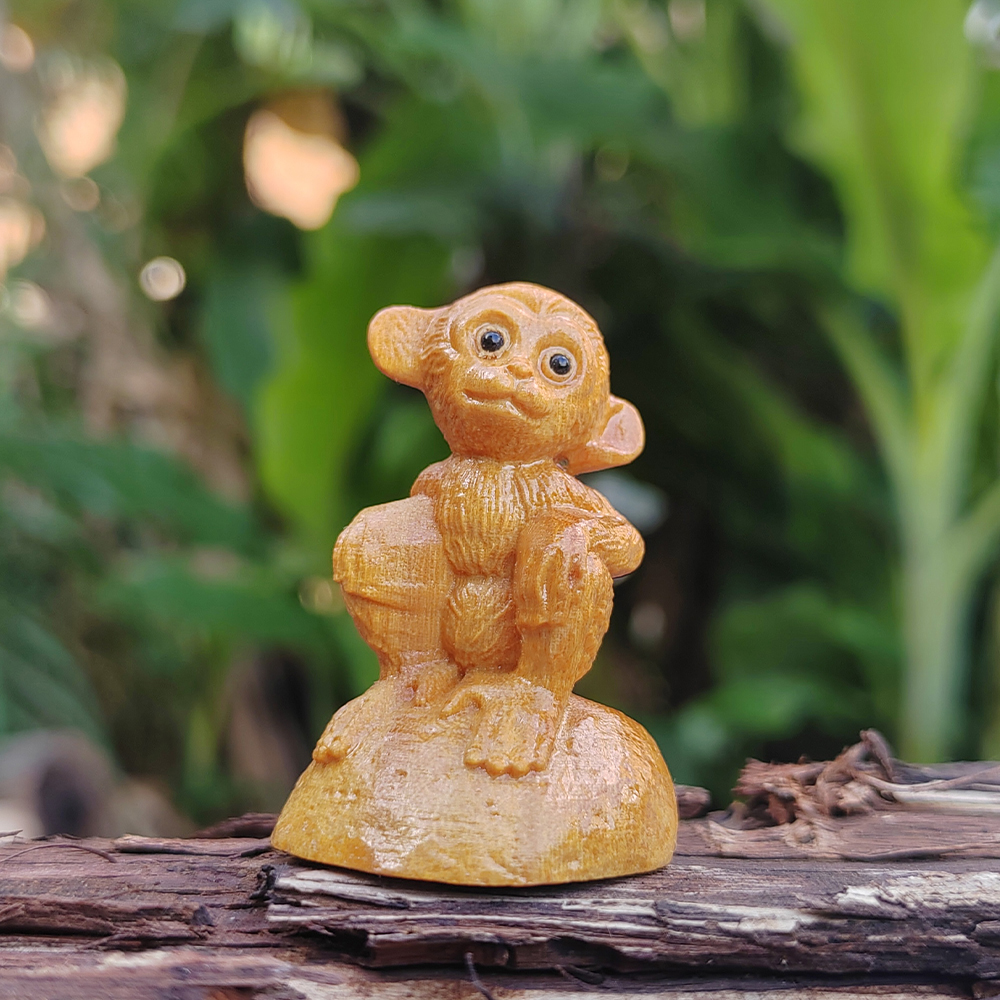 Monkey Wood Carving Statue, An - Art And Craft Jungle ulasan dan harga