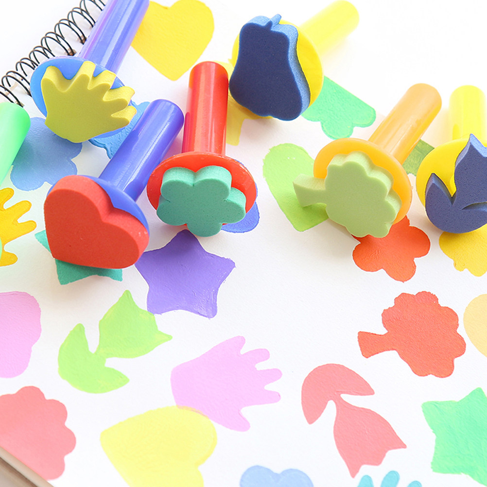 6Pcs Kids Painting Tools Spong - Art Craft For Preschoolers ulasan dan harga