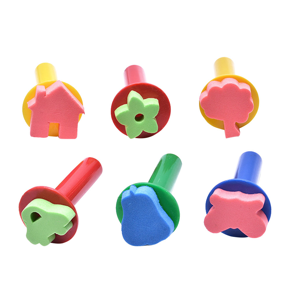 6Pcs Kids Painting Tools Spong - Art Craft For Preschoolers ulasan dan harga