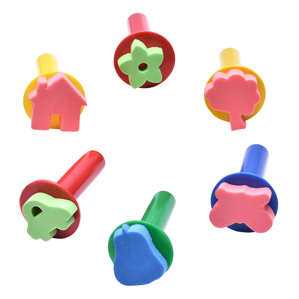6Pcs Kids Painting Tools Spong - Art Craft For Preschoolers ulasan dan harga