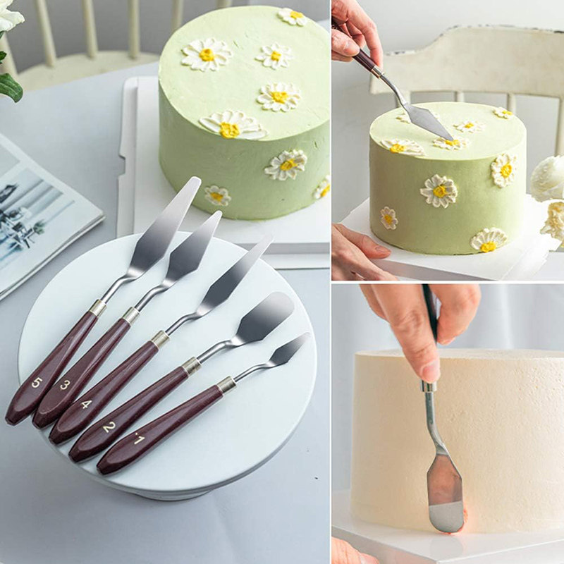 5Pcs Cake Cream Spatula Set St - Painting Knife Palette ulasan dan harga