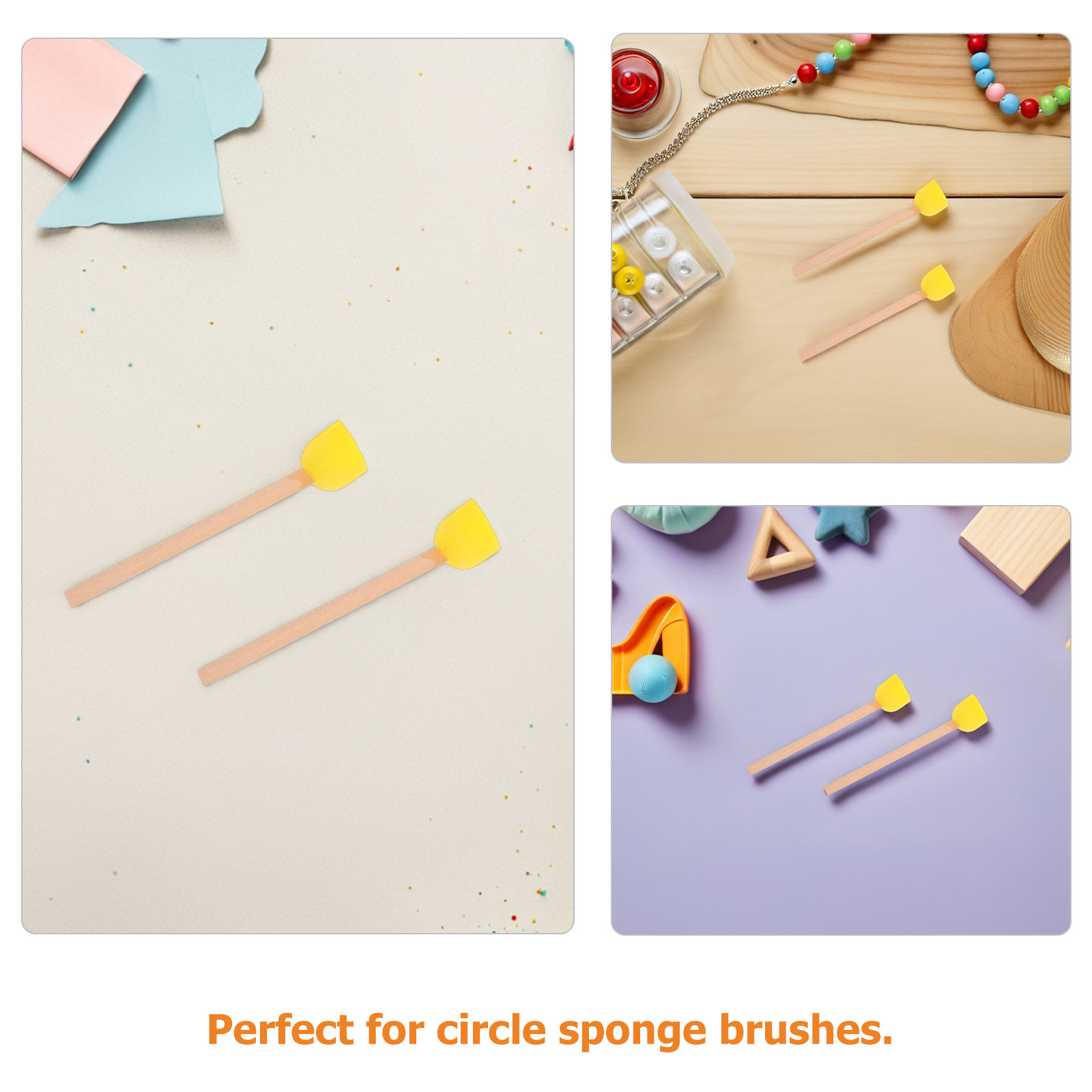 80Pcs Round Sponge Brushes Woo - Art Craft For Preschoolers ulasan dan harga