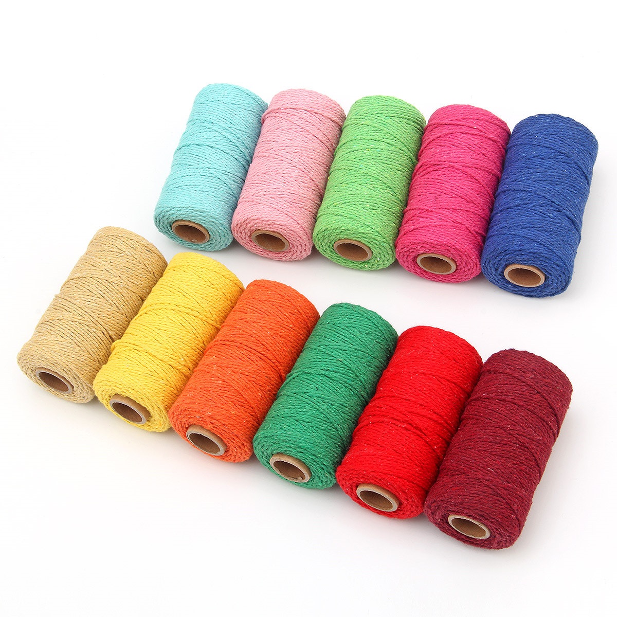 2mm Rope Twisted-Cord 100m Cot - Macrame Cord Cotton ulasan dan harga
