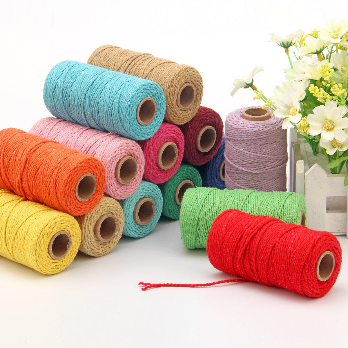 2mm Rope Twisted-Cord 100m Cot - Macrame Cord Cotton ulasan dan harga