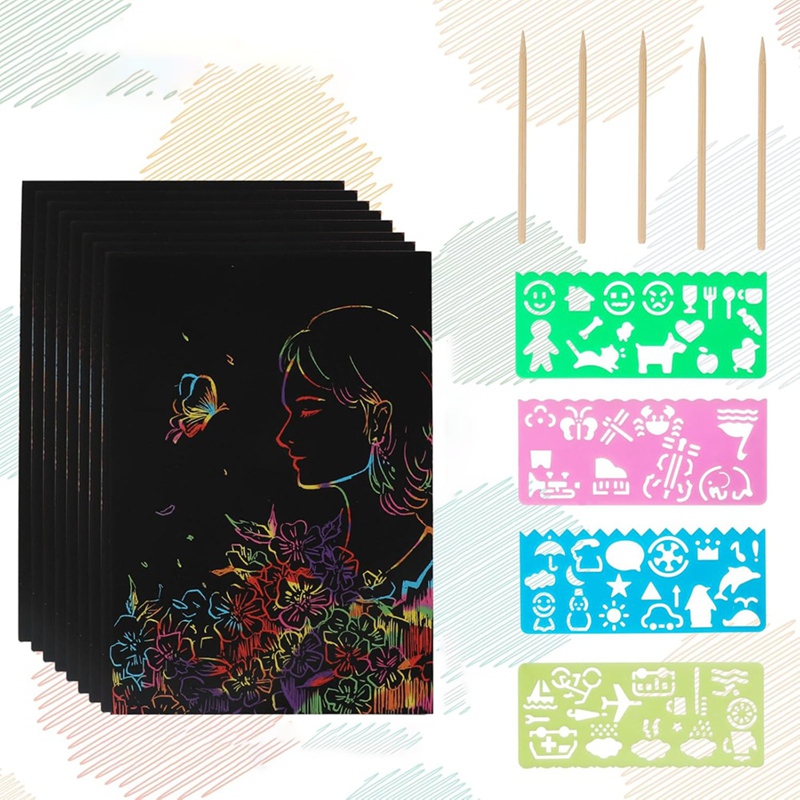 Scratch Paper Art Set, Black C - Art Craft For Christmas ulasan dan harga
