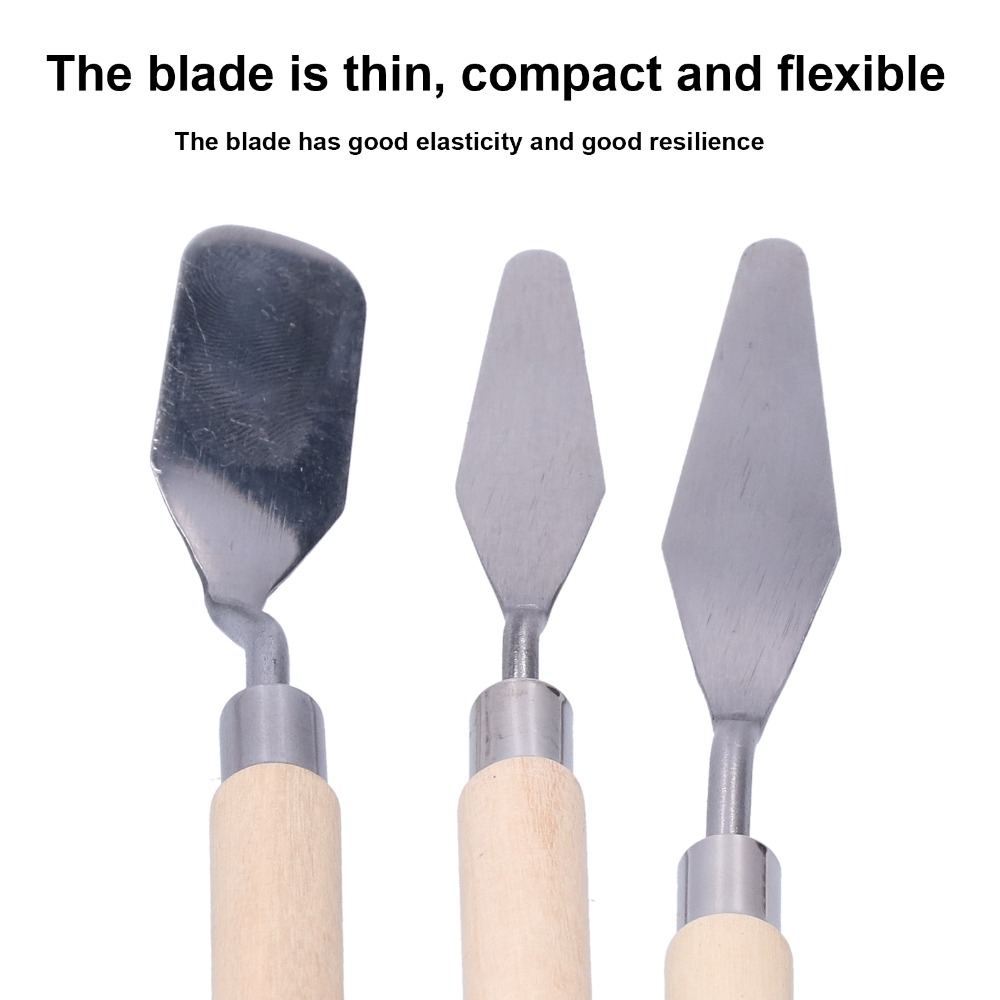 3PCS Wooden grip Painting Pale - Painting Knife Palette ulasan dan harga