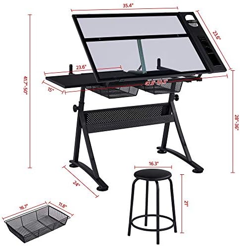 Drafting Table w/Stool Height  - Art & Craft Kortingscode ulasan dan harga