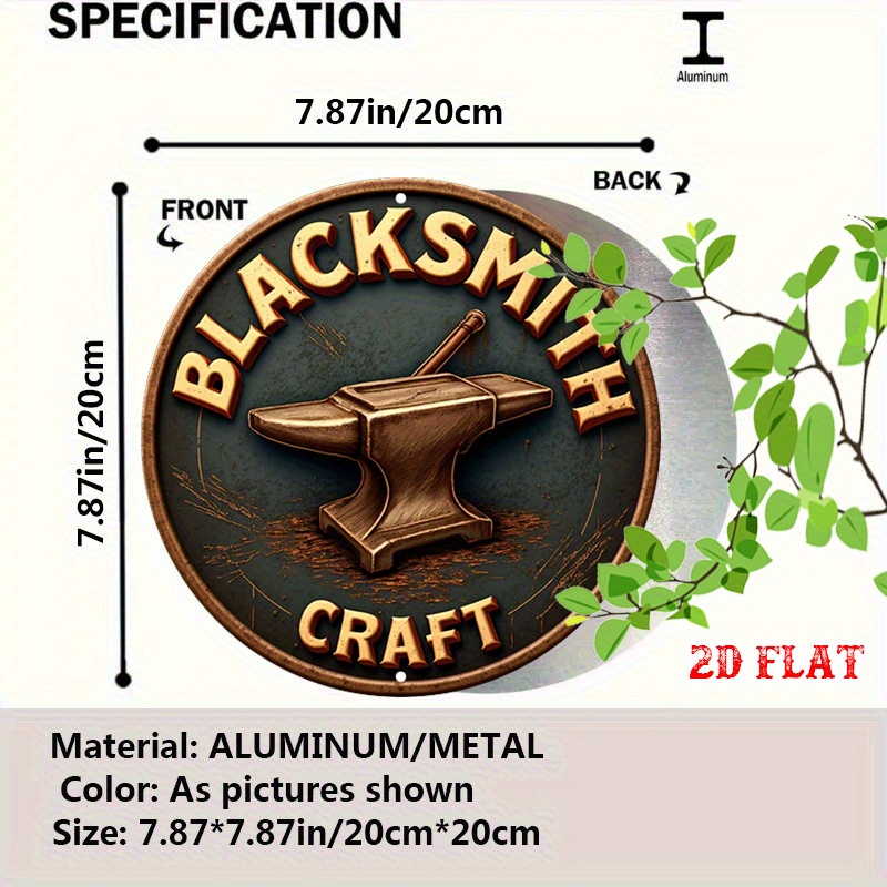 2D Flat, 1pc Vintage Blacksmit - Art Craft Logo ulasan dan harga
