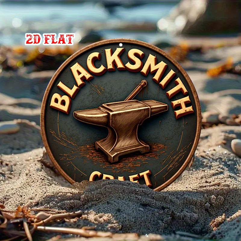 2D Flat, 1pc Vintage Blacksmit - Art Craft Logo ulasan dan harga