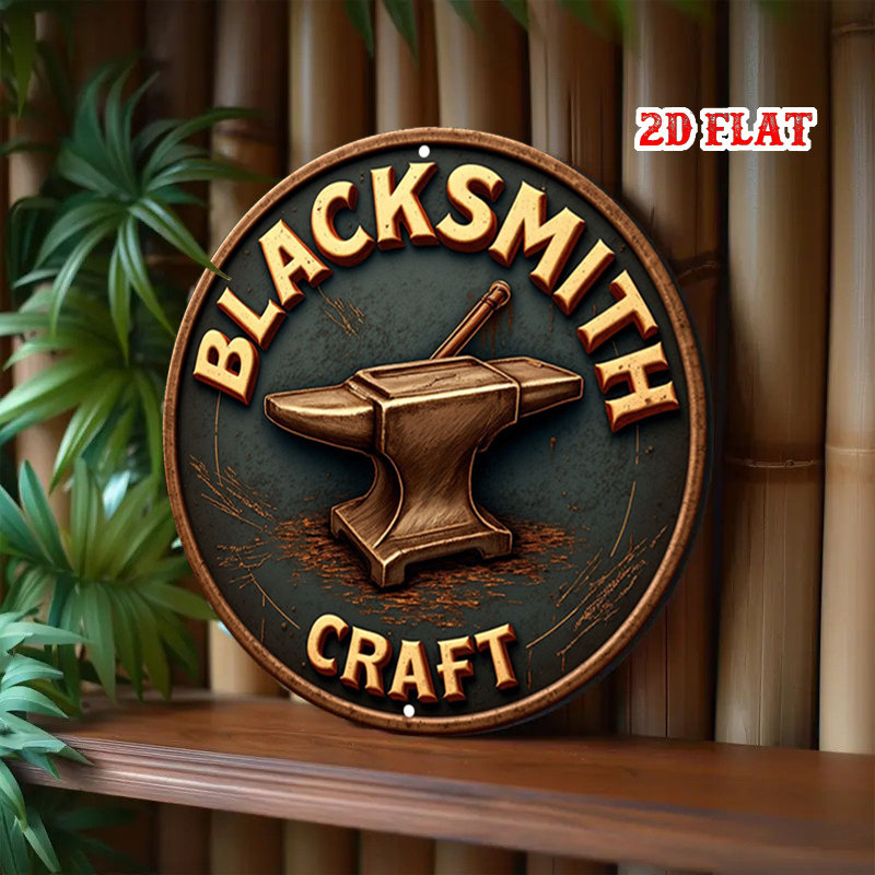 2D Flat, 1pc Vintage Blacksmit - Art Craft Logo ulasan dan harga