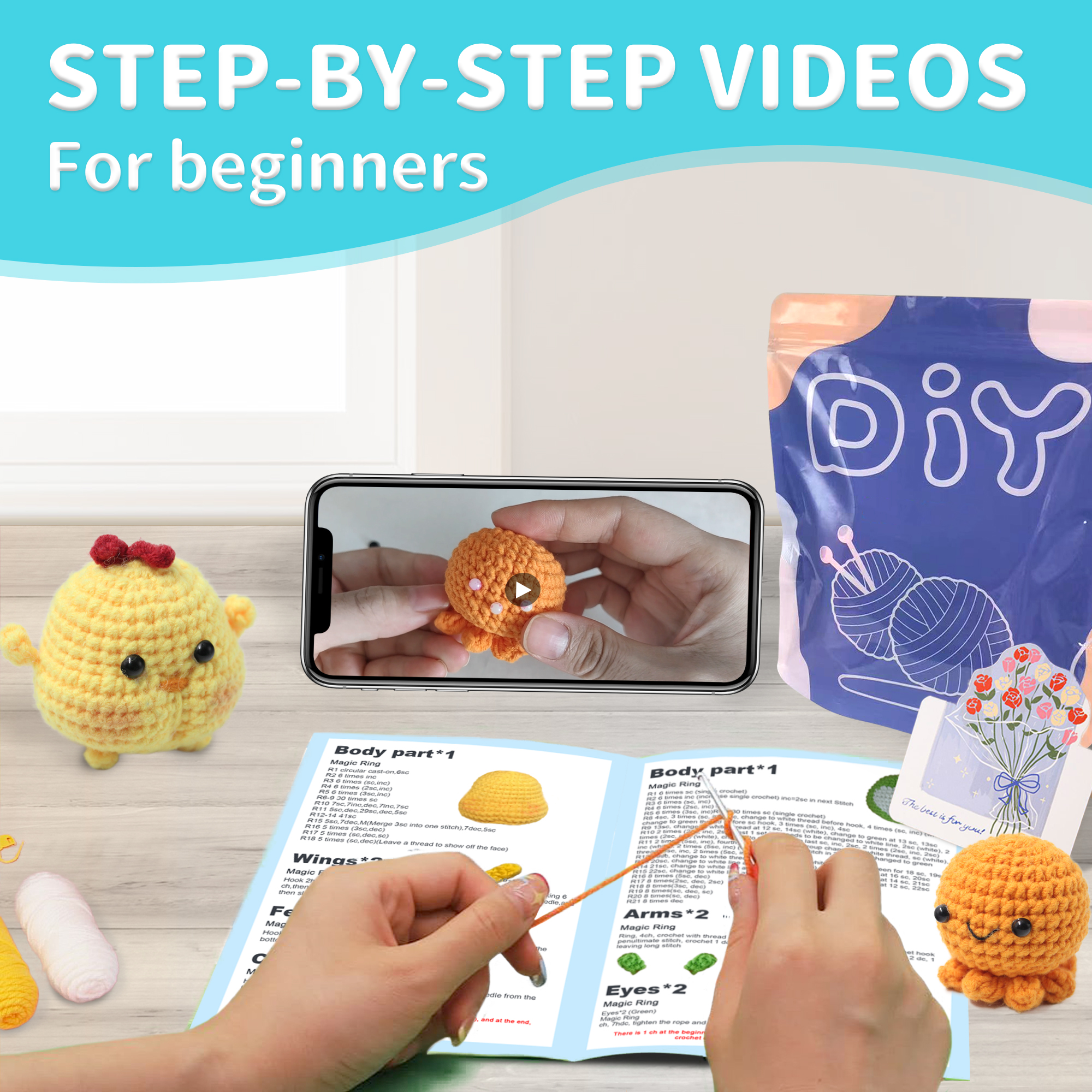 Animal sery Crochet Kit for Be - Macrame Cord Cotton ulasan dan harga