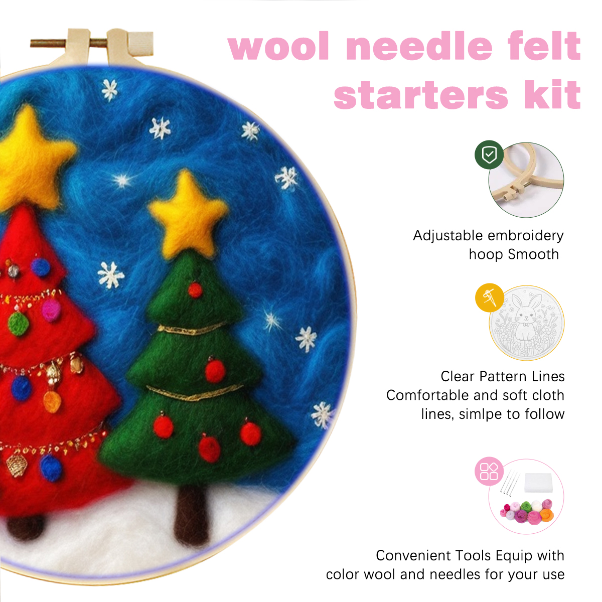 RUOPOTY Wool Felt Painting Pic - Art Craft Kite ulasan dan harga