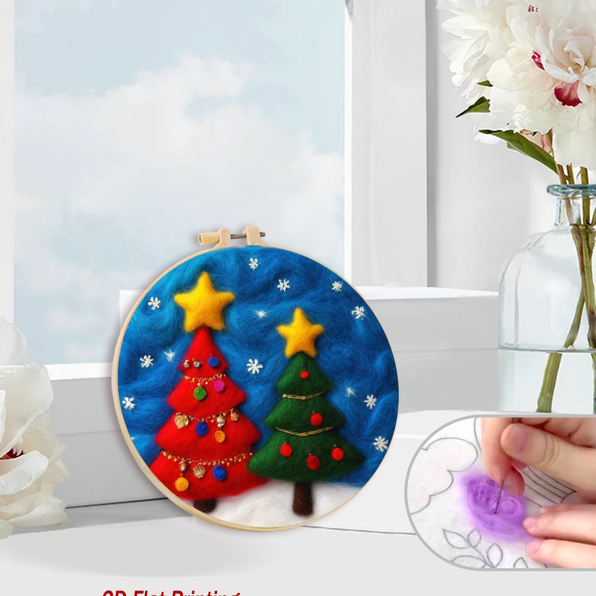 RUOPOTY Wool Felt Painting Pic - Art Craft Kite ulasan dan harga