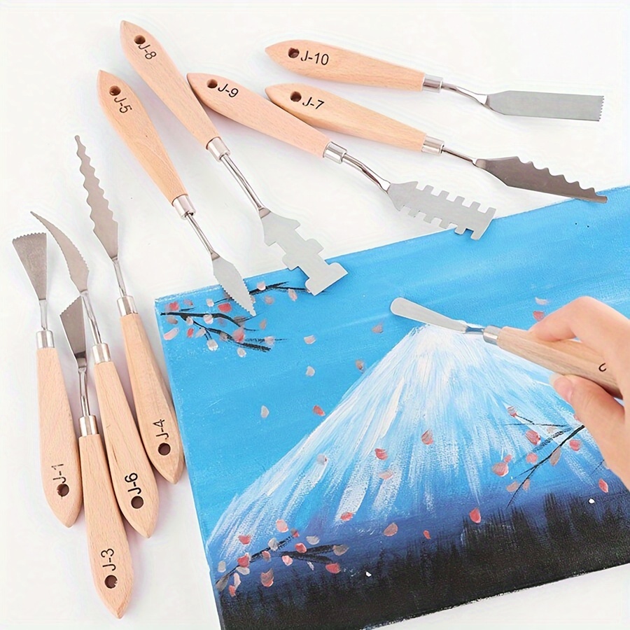 10Pcs Flower Art Scraper Textu - Painting Knife Palette ulasan dan harga