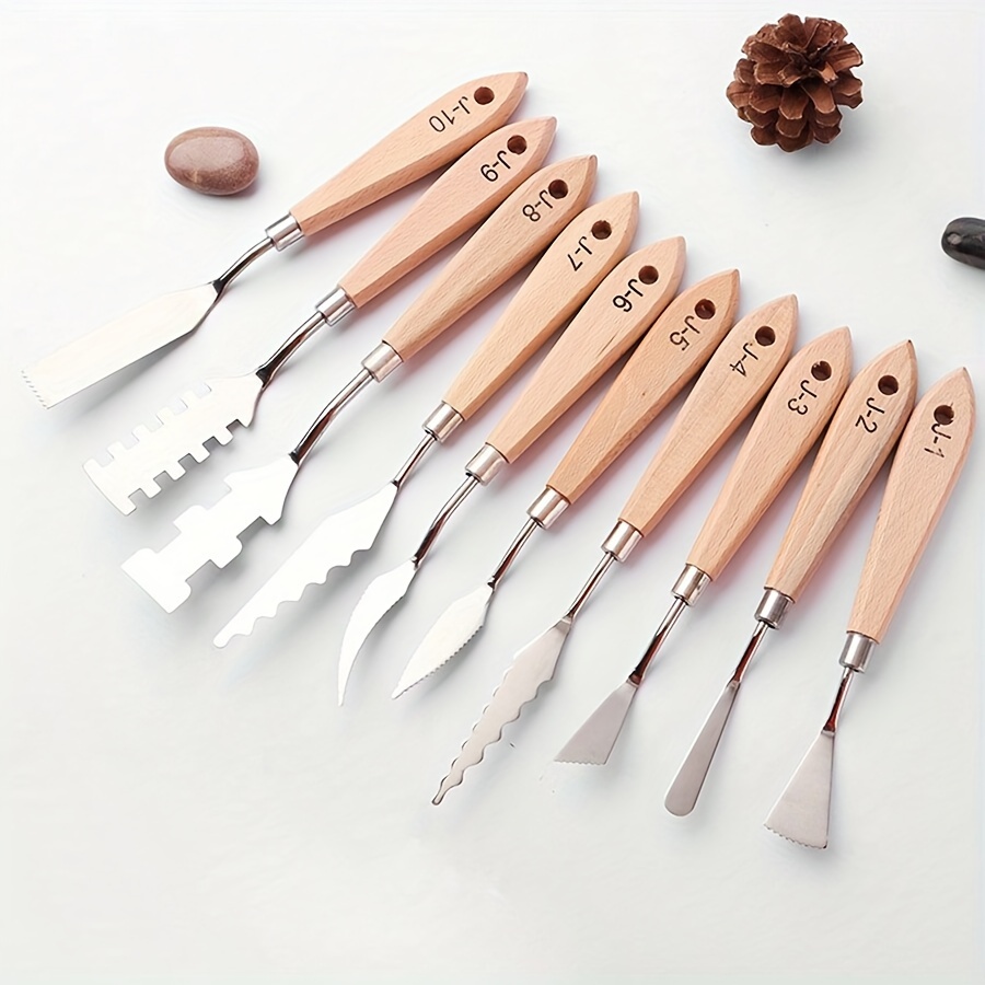 10Pcs Flower Art Scraper Textu - Painting Knife Palette ulasan dan harga