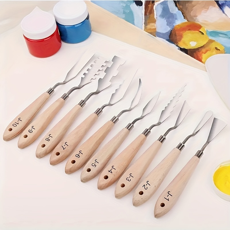 10Pcs Flower Art Scraper Textu - Painting Knife Palette ulasan dan harga