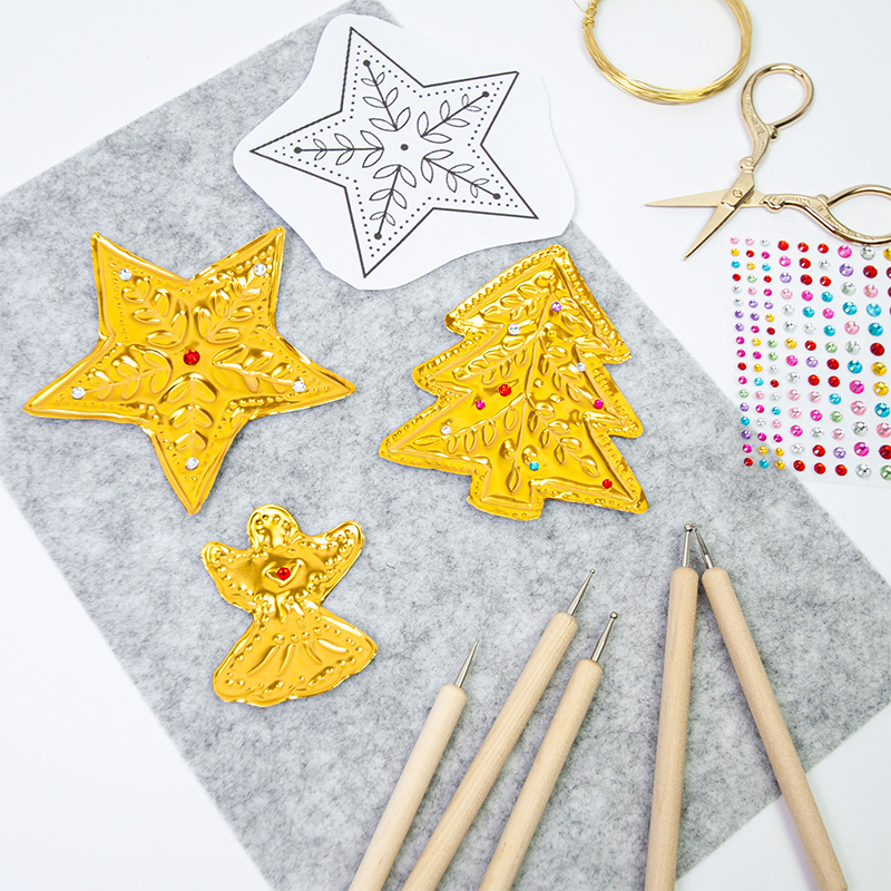 DIY Gold Foil Art Relief Chris - Art Craft For Christmas ulasan dan harga