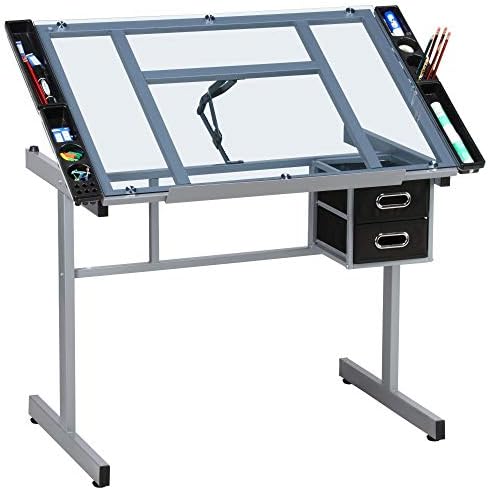 Drawing Desk Adjustable Glass  - Art & Craft Kortingscode ulasan dan harga