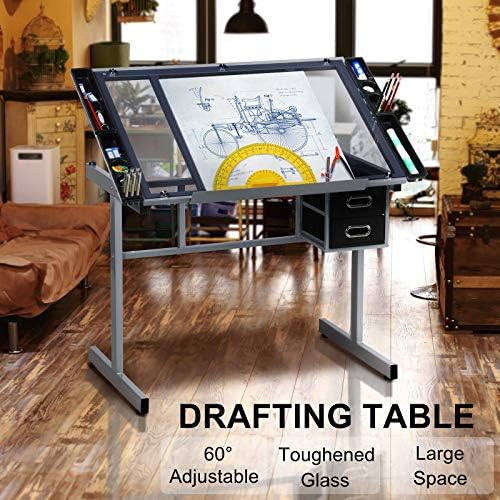 Drawing Desk Adjustable Glass  - Art & Craft Kortingscode ulasan dan harga