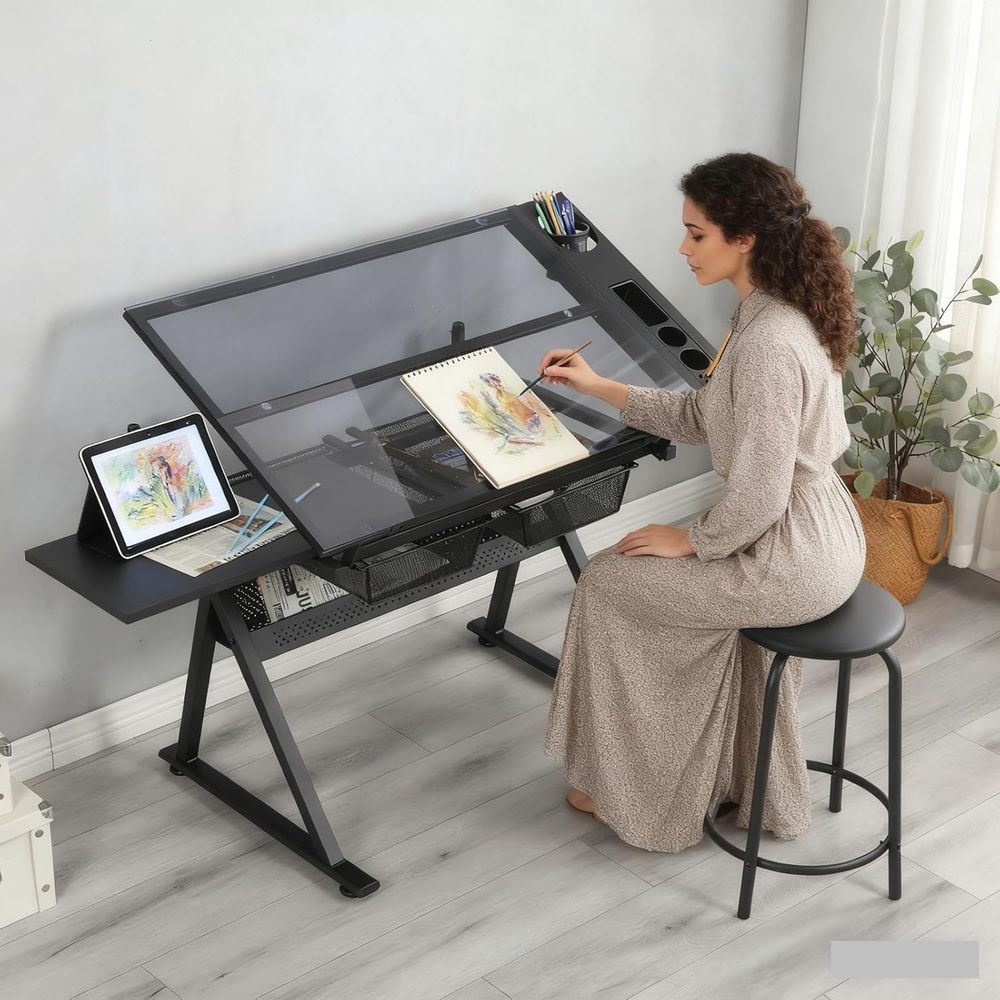 Adjustable Height Glass Art De - Art & Craft Kortingscode ulasan dan harga