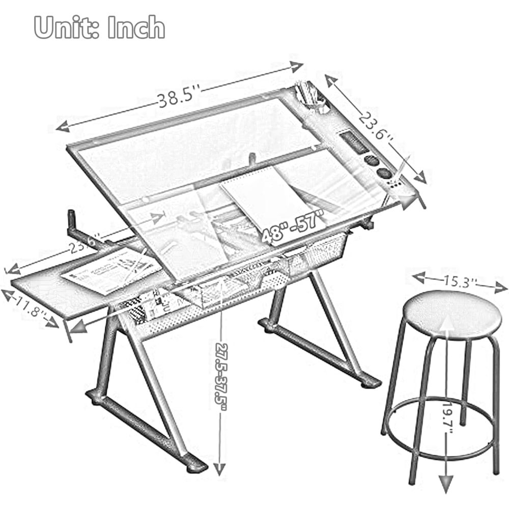 Adjustable Height Glass Art De - Art & Craft Kortingscode ulasan dan harga