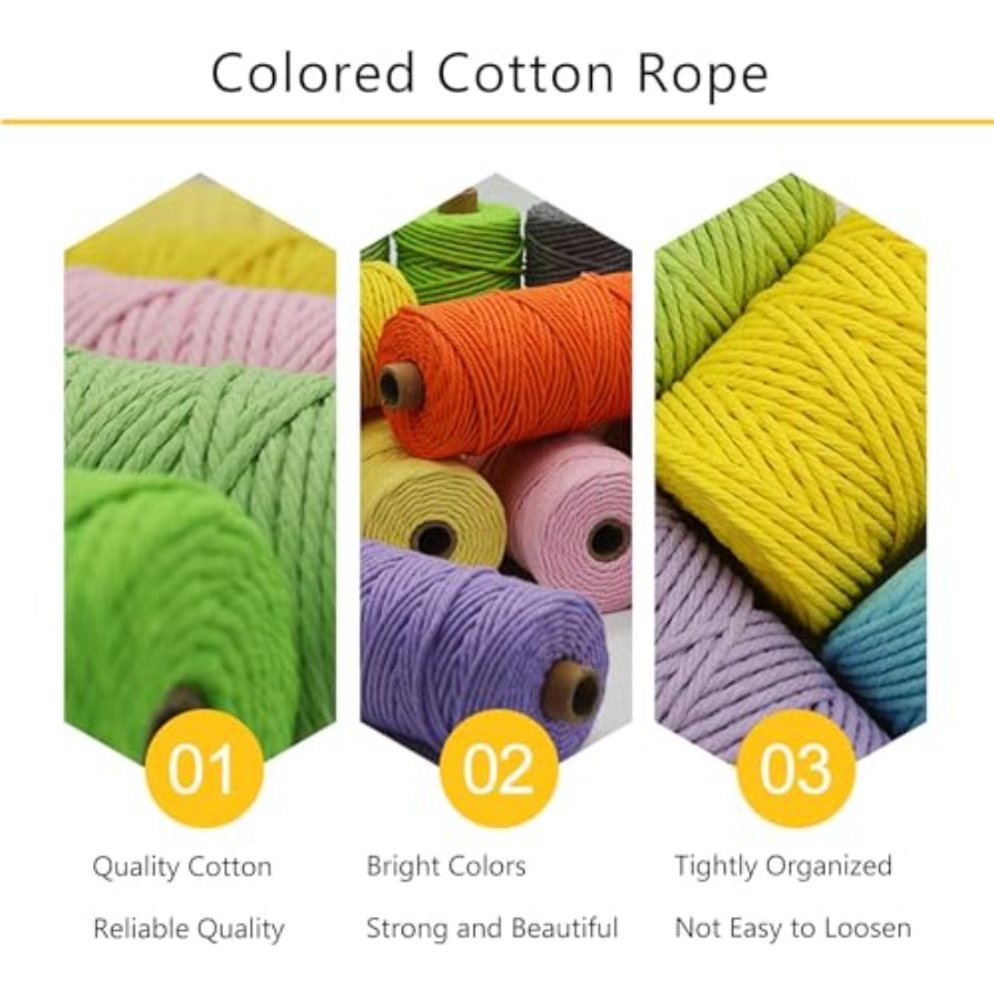 5mm Macrame Cord - 12 Colors N - Macrame Cord Cotton ulasan dan harga