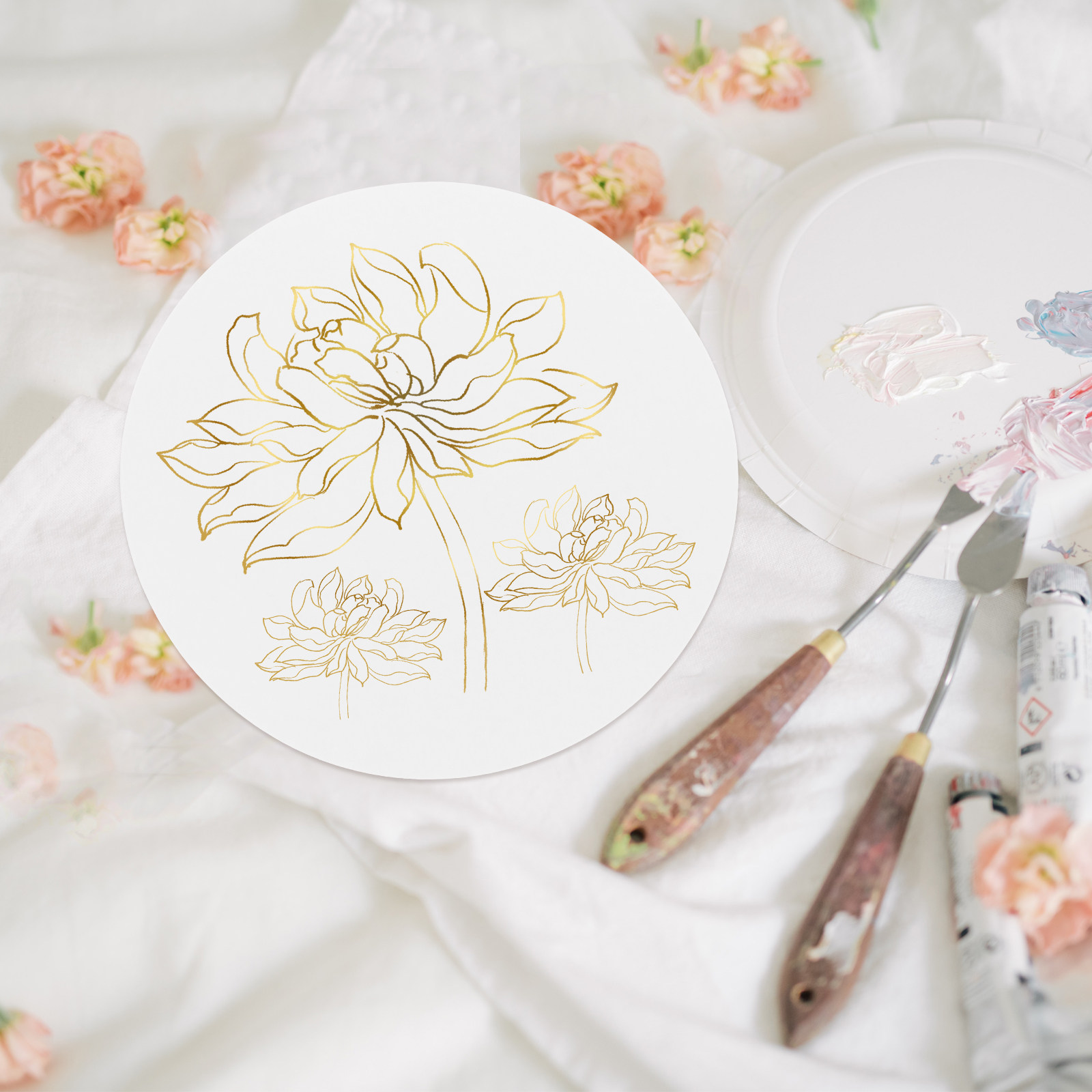 20Pcs Round Painting Cardboard - Art Craft For Christmas ulasan dan harga