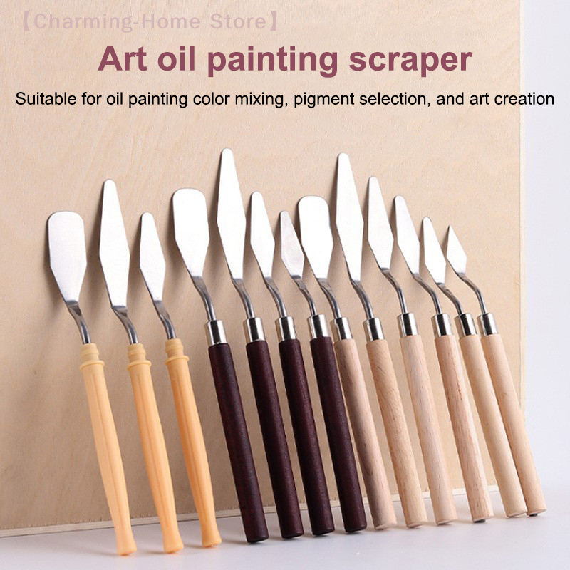 【M】7Pcs/Set Stainless Steel Oi - Painting Knife Palette ulasan dan harga