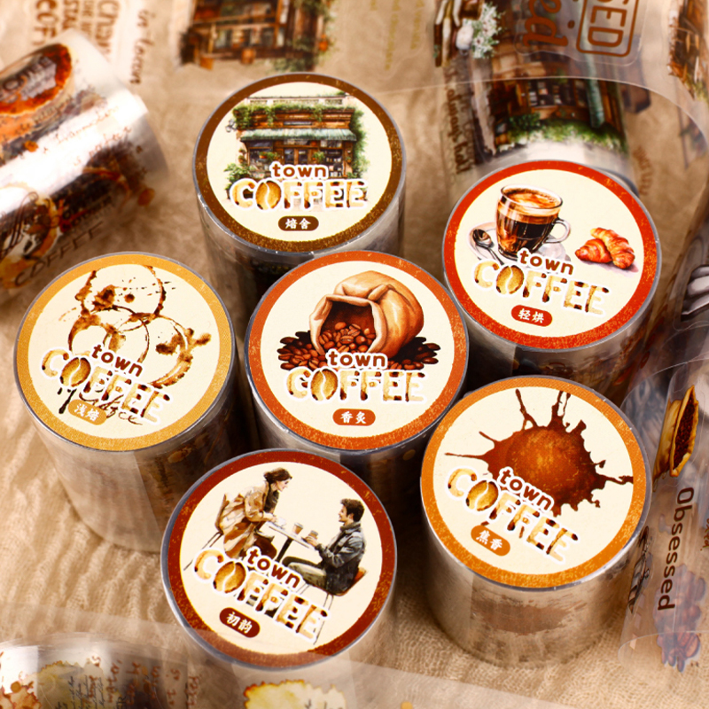 Vintage Coffee Themed PET Wash - Art Craft Notebook ulasan dan harga