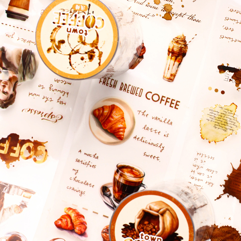 Vintage Coffee Themed PET Wash - Art Craft Notebook ulasan dan harga