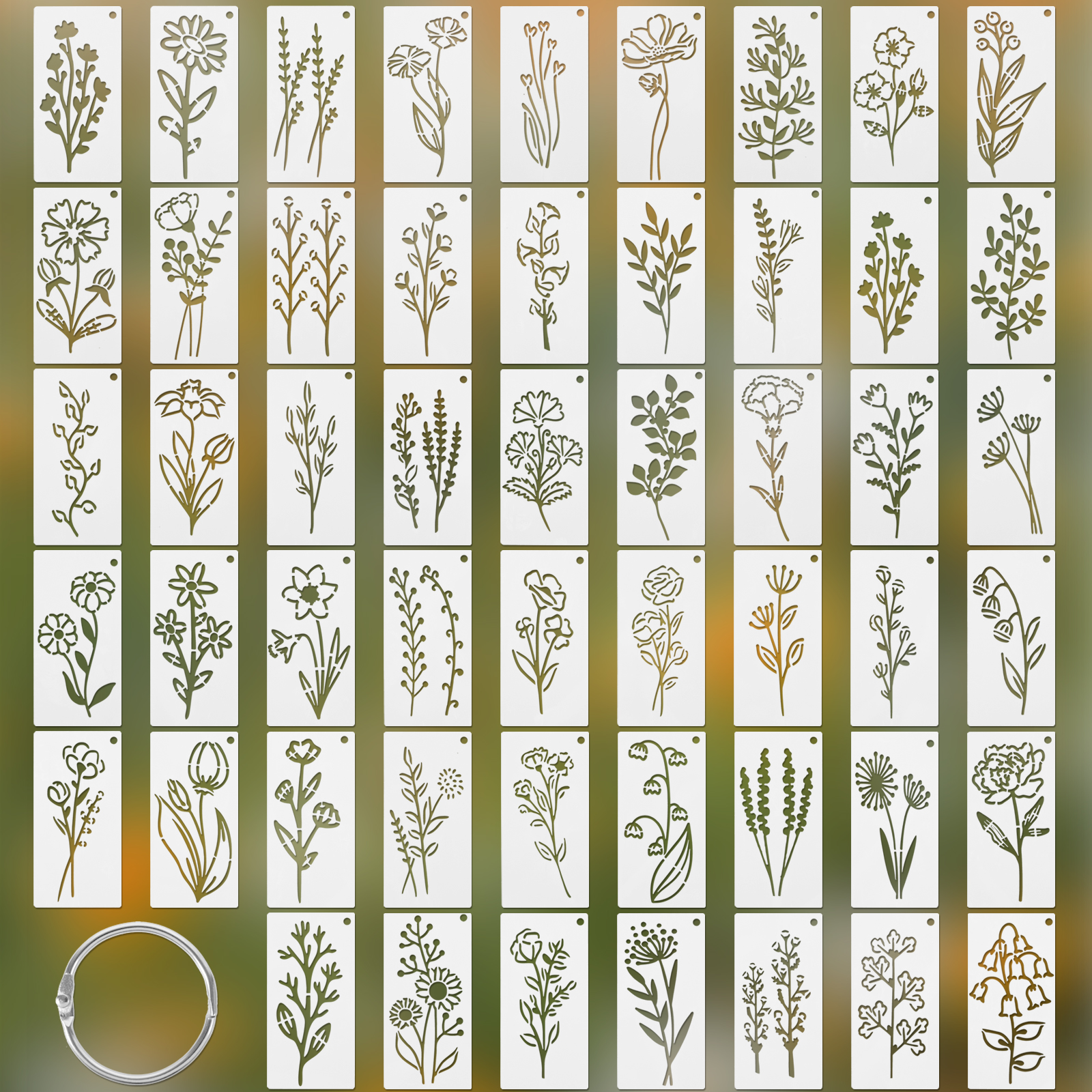 52PCS Flower Stencil Leaf Sten - Art Craft Notebook ulasan dan harga